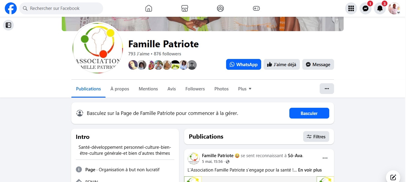 Moderation de la page Famillepatriote