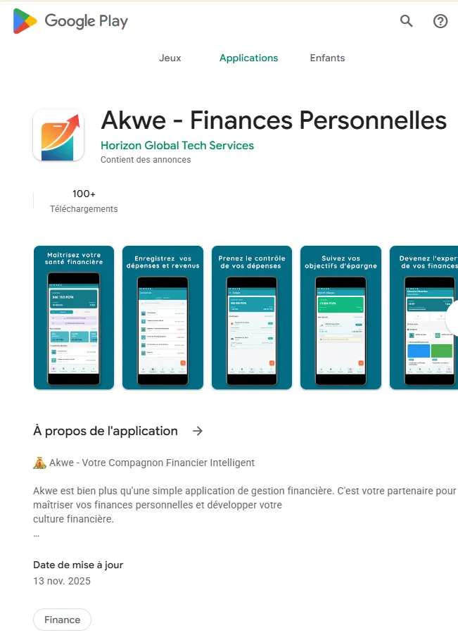 Akwe — application mobile de finances personnelles
