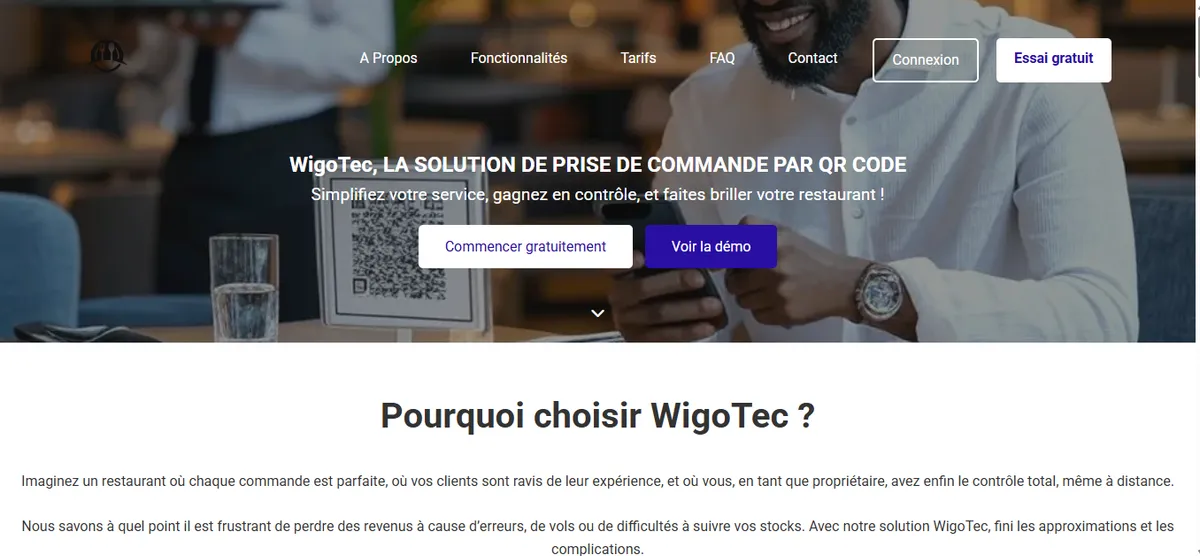 WigoTec — SaaS de gestion pour restaurants et bars